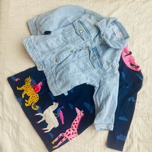 4 yr girl clothing bundle (2 Joules dresses 1 jacket 1 hoodie, 1 pair shorts)